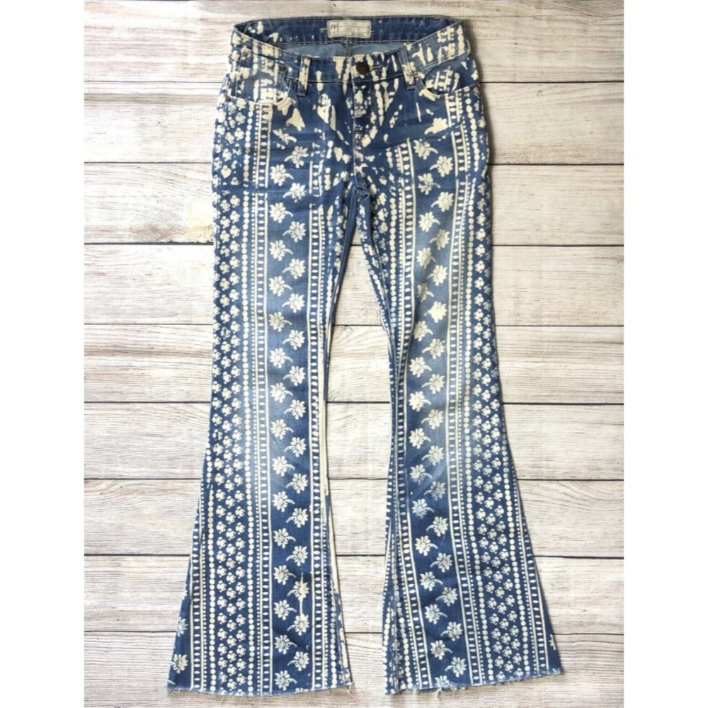 SOLD Free People Mantra Floral Denim Bell Bottom